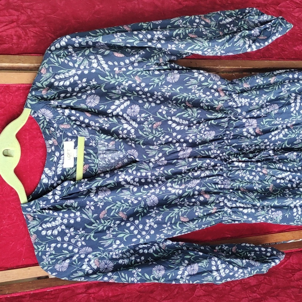 Ann Taylor Loft XS midi dress 3/4 sleeve - Picture 3 of 7